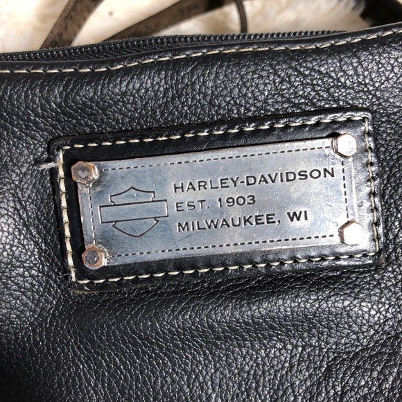 Harley-Davidson Black Leather Crossbody Bag
